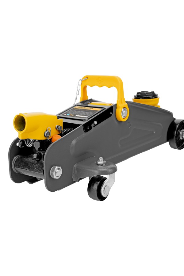 Домкрат гидравлический подкатной с фиксатором, 2 т, 130-330 мм Denzel