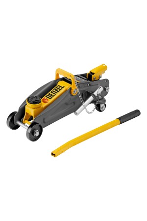 Домкрат гидравлический подкатной с фиксатором, 2 т, 130-330 мм Denzel