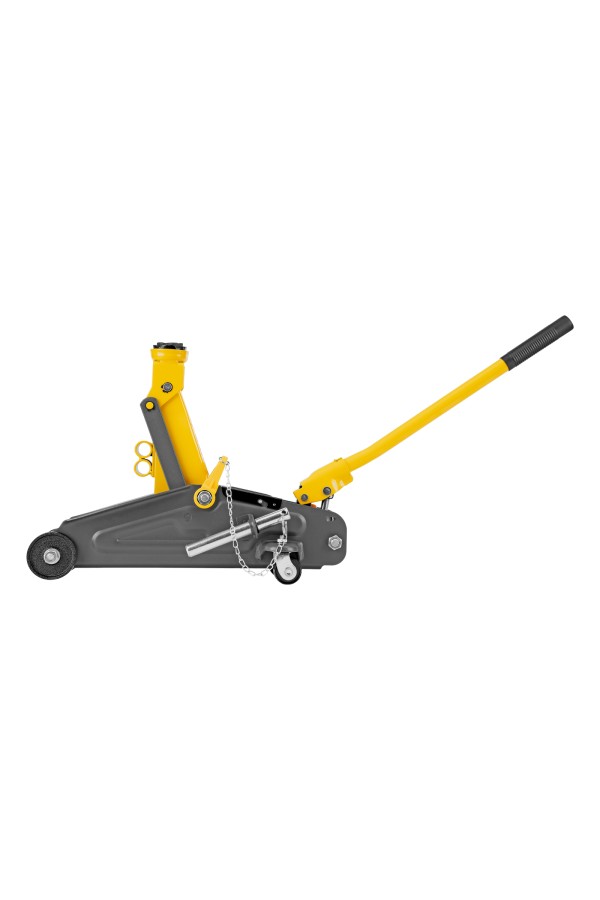 Домкрат гидравлический подкатной с фиксатором, 2 т, 130-330 мм Denzel