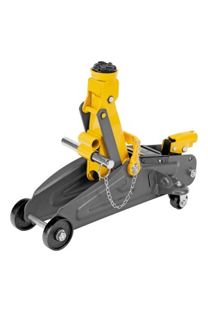 Домкрат гидравлический подкатной с фиксатором, 2 т, 130-330 мм Denzel