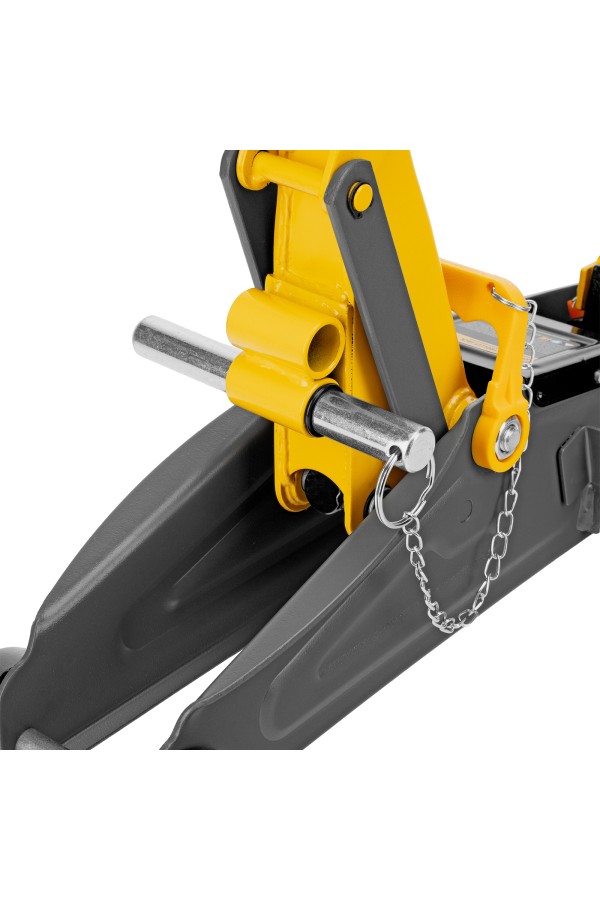 Домкрат гидравлический подкатной с фиксатором, 2 т, 130-330 мм Denzel