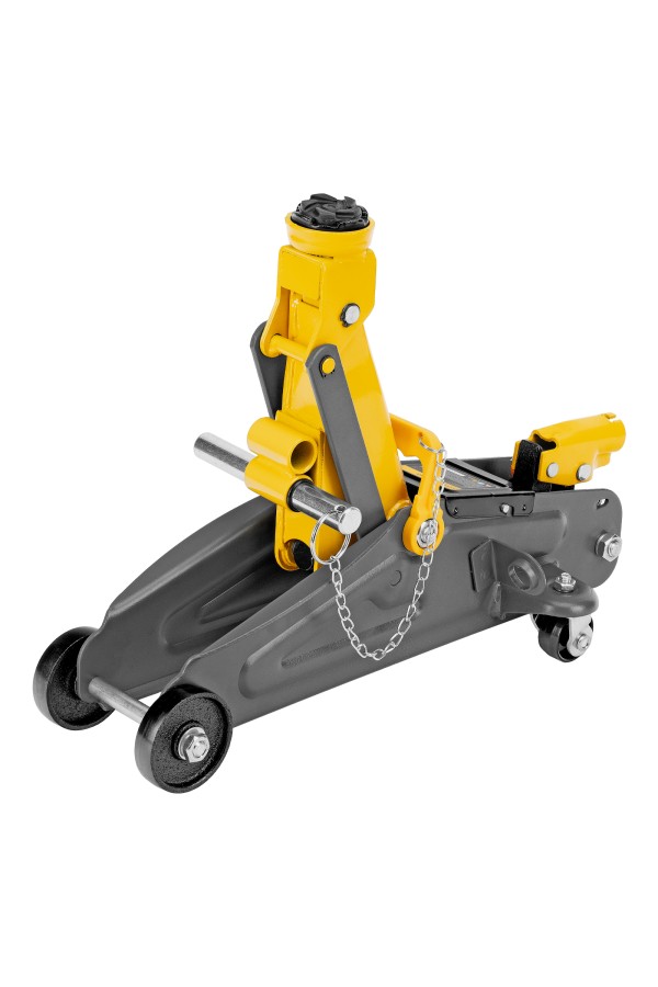 Домкрат гидравлический подкатной с фиксатором, 2 т, 130-330 мм, в кейсе Denzel