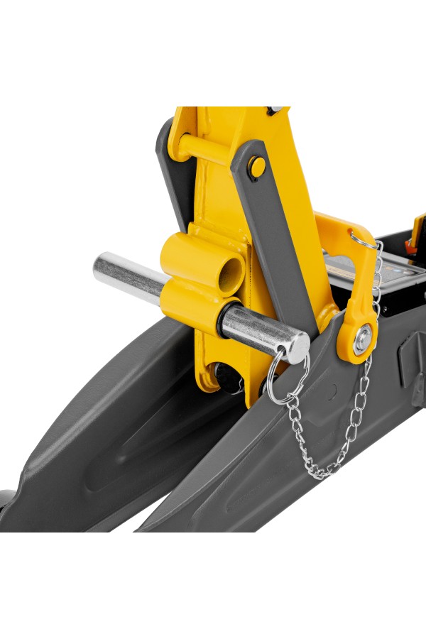 Домкрат гидравлический подкатной с фиксатором, 2 т, 130-330 мм, в кейсе Denzel