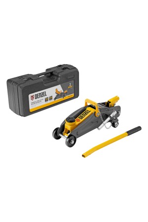 Домкрат гидравлический подкатной с фиксатором, 2 т, 130-330 мм, в кейсе Denzel