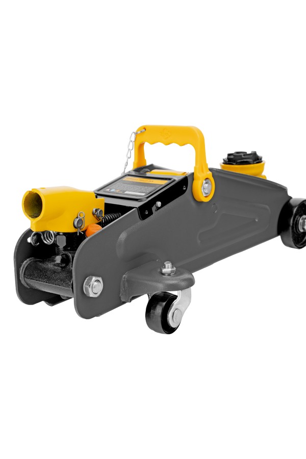 Домкрат гидравлический подкатной с фиксатором, 2 т, 130-330 мм, в кейсе Denzel