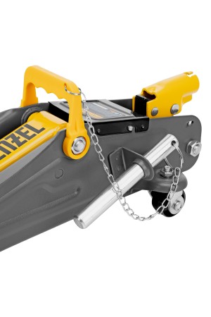 Домкрат гидравлический подкатной с фиксатором, 2 т, 130-330 мм, в кейсе Denzel