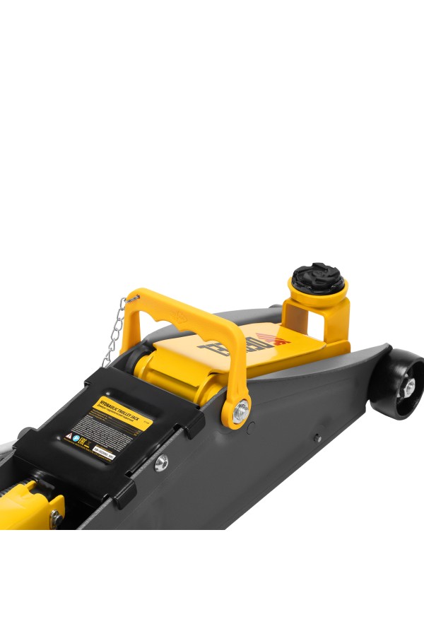 Домкрат гидравлический подкатной с фиксатором, 2,8 т, 135-385 мм Denzel