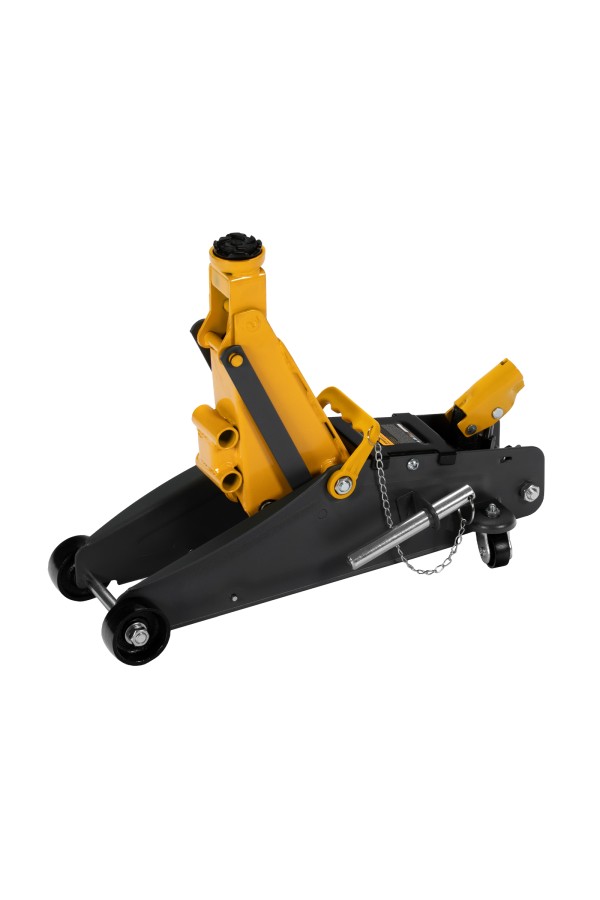 Домкрат гидравлический подкатной с фиксатором, 2,8 т, 135-385 мм, в кейсе Denzel