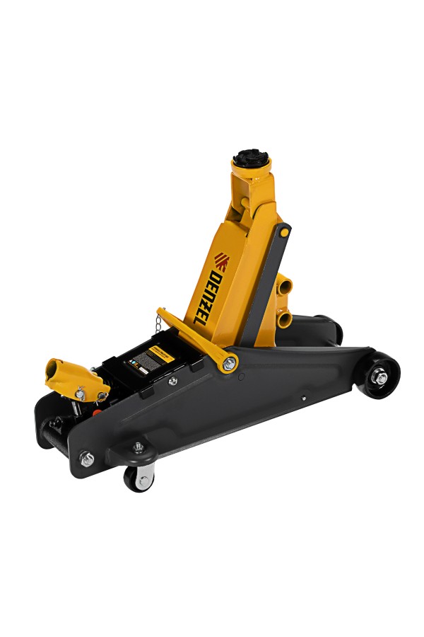 Домкрат гидравлический подкатной с фиксатором, 2,8 т, 135-385 мм, в кейсе Denzel