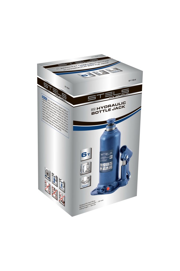 Домкрат гидравлический бутылочный, 6 т, h подъема 207-404 мм Stels