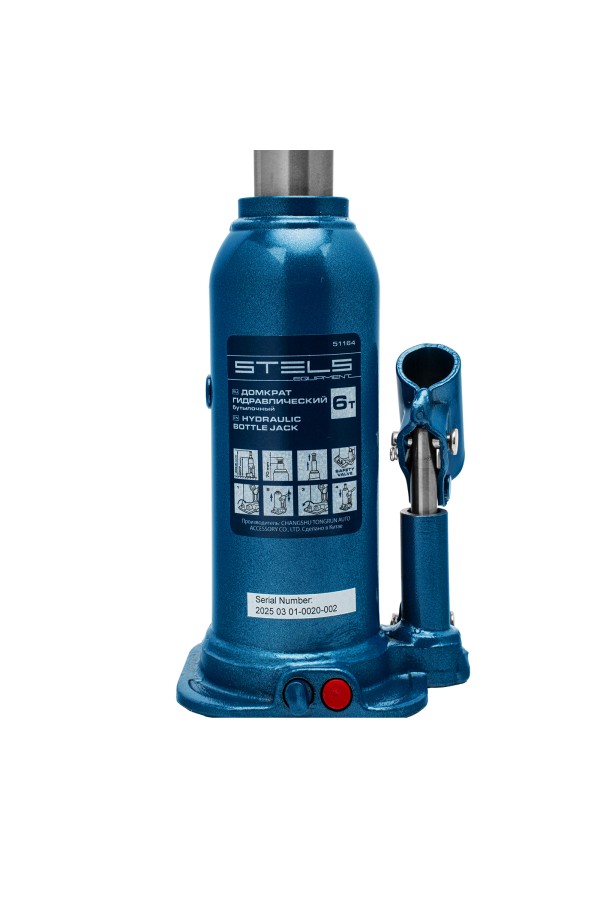 Домкрат гидравлический бутылочный, 6 т, h подъема 207-404 мм Stels