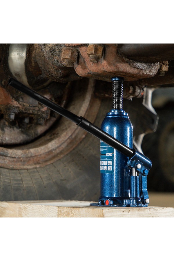 Домкрат гидравлический бутылочный, 10 т, h подъема 222-447 мм Stels