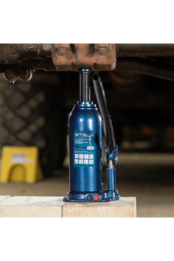 Домкрат гидравлический бутылочный, 10 т, h подъема 222-447 мм Stels