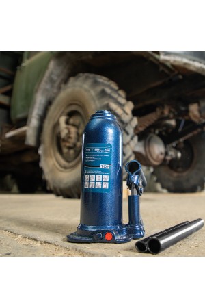 Домкрат гидравлический бутылочный, 10 т, h подъема 222-447 мм Stels