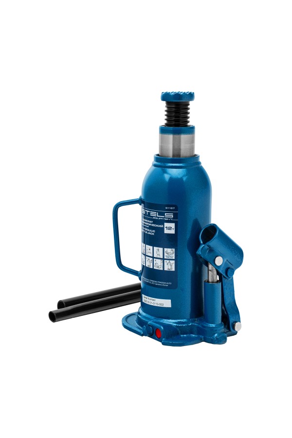 Домкрат гидравлический бутылочный, 12 т, h подъема 227-457 мм Stels
