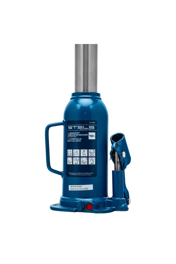 Домкрат гидравлический бутылочный, 12 т, h подъема 227-457 мм Stels