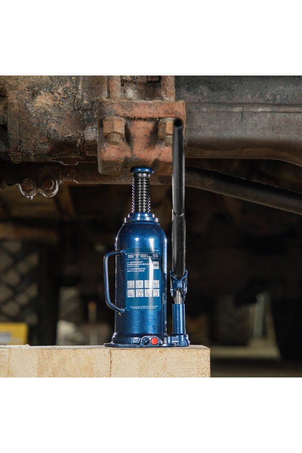 Домкрат гидравлический бутылочный, 12 т, h подъема 227-457 мм Stels