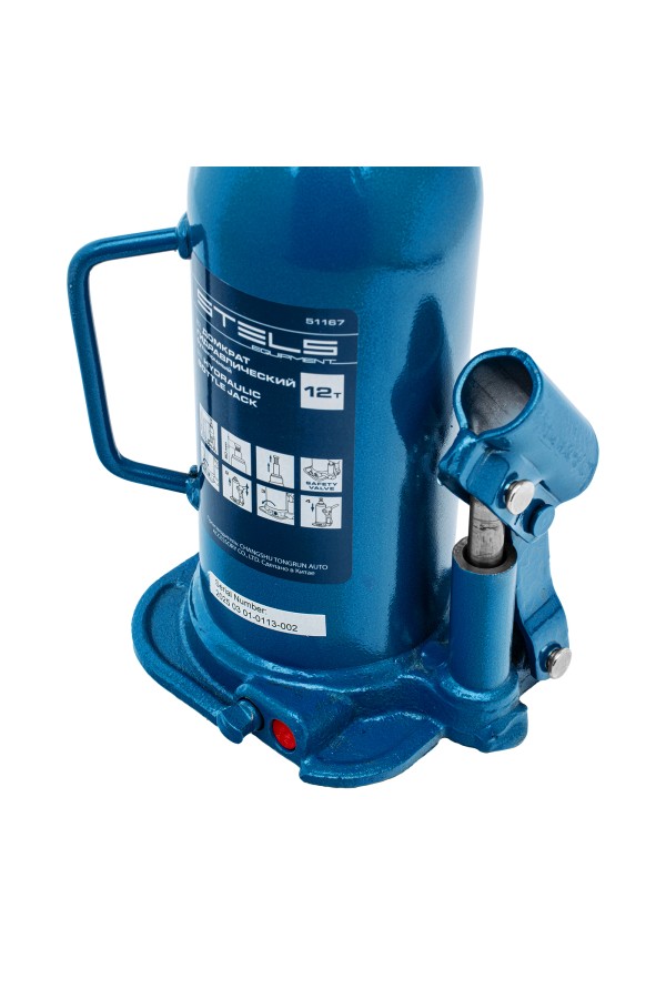 Домкрат гидравлический бутылочный, 12 т, h подъема 227-457 мм Stels