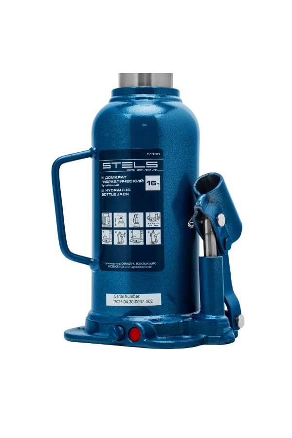 Домкрат гидравлический бутылочный, 16 т, h подъема 227-457 мм Stels