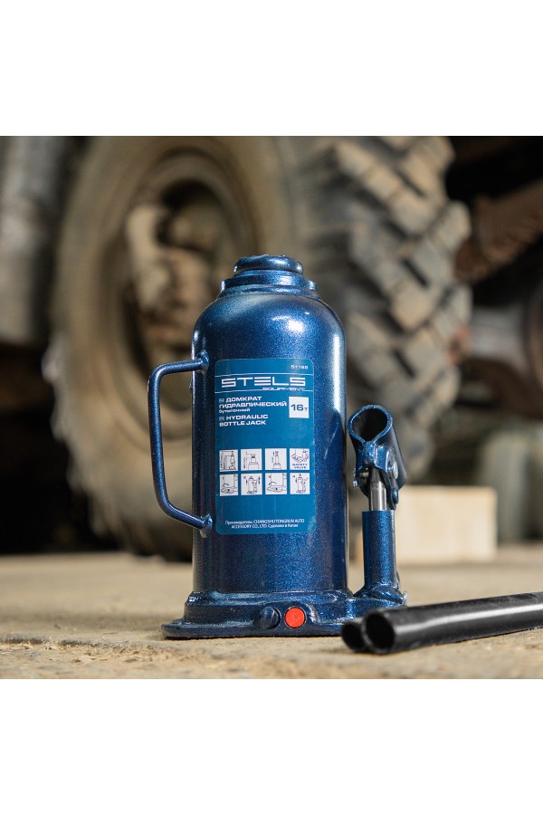 Домкрат гидравлический бутылочный, 16 т, h подъема 227-457 мм Stels