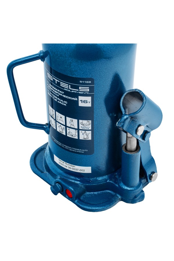 Домкрат гидравлический бутылочный, 16 т, h подъема 227-457 мм Stels