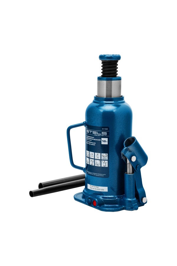 Домкрат гидравлический бутылочный, 16 т, h подъема 227-457 мм Stels