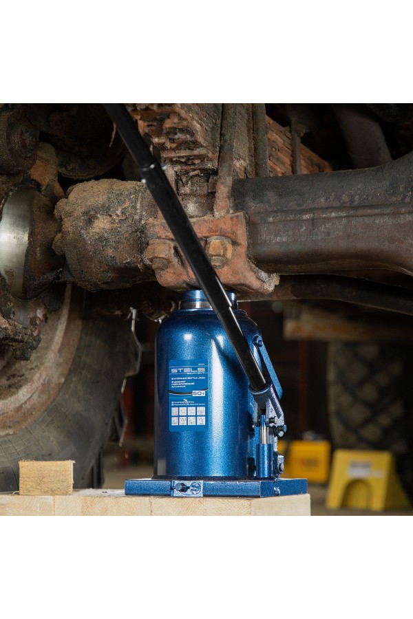 Домкрат гидравлический бутылочный, 50 т, h подъема 280-450 мм Stels