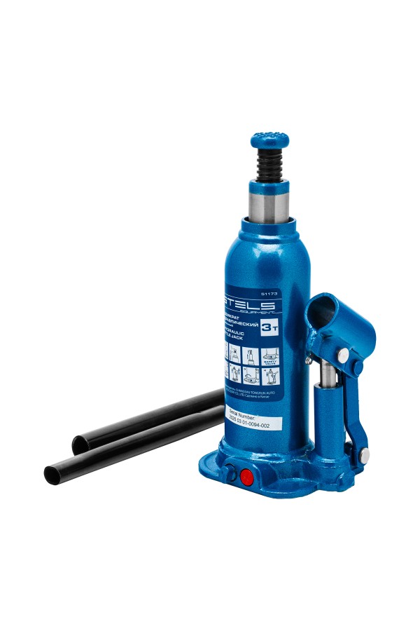 Домкрат гидравлический бутылочный, 3 т, h подъема 188-363 мм, в пластиковом кейсе Stels