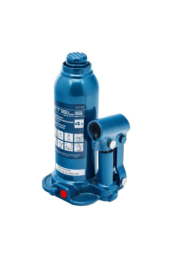 Домкрат гидравлический бутылочный, 4 т, h подъема 188-363 мм, в пластиковом кейсе Stels