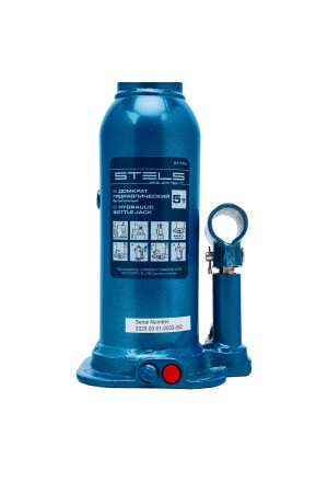 Домкрат гидравлический бутылочный, 5 т, h подъема 207-404 мм, в пластиковом кейсе Stels
