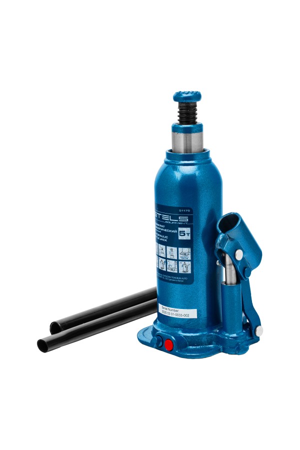 Домкрат гидравлический бутылочный, 5 т, h подъема 207-404 мм, в пластиковом кейсе Stels