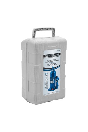 Домкрат гидравлический бутылочный, 5 т, h подъема 207-404 мм, в пластиковом кейсе Stels