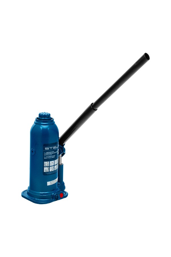 Домкрат гидравлический бутылочный, 5 т, h подъема 207-404 мм, в пластиковом кейсе Stels