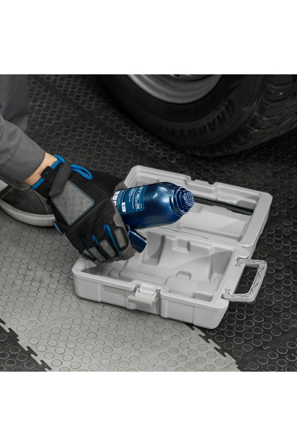 Домкрат гидравлический бутылочный, 5 т, h подъема 207-404 мм, в пластиковом кейсе Stels