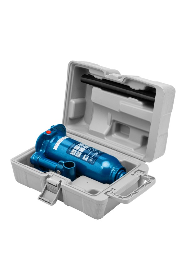 Домкрат гидравлический бутылочный, 5 т, h подъема 207-404 мм, в пластиковом кейсе Stels