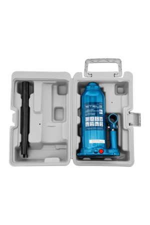 Домкрат гидравлический бутылочный, 5 т, h подъема 207-404 мм, в пластиковом кейсе Stels