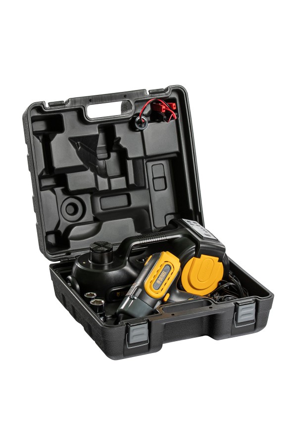 Домкрат электрогидравлический «3 в 1» (1,5 т), 12В, с гайковертом электрическим, в наборе  Denzel