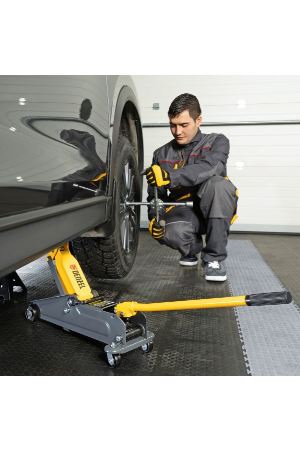 Домкрат гидравлический подкатной, 2 т, 135-385 мм Denzel