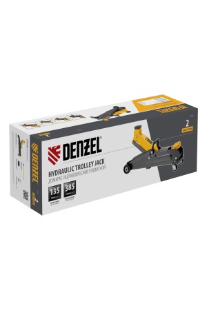 Домкрат гидравлический подкатной, 2 т, 135-385 мм Denzel