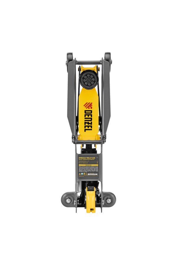 Домкрат гидравлический подкатной, 2 т, 135-385 мм, в пласт. кейсе Denzel