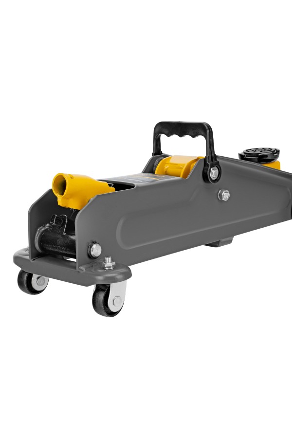 Домкрат гидравлический подкатной, 2 т, 135-385 мм, в пласт. кейсе Denzel