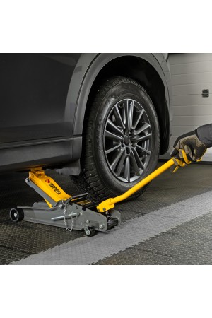 Домкрат гидравлический подкатной с фиксатором, 2,5 т, 85-385 мм Denzel