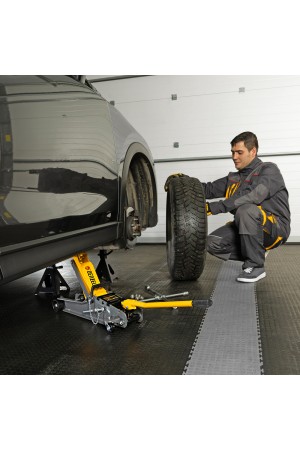 Домкрат гидравлический подкатной с фиксатором, 2,5 т, 85-385 мм Denzel