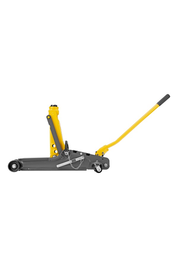 Домкрат гидравлический подкатной с фиксатором, 2,5 т,  85-385 мм, в пласт. кейсе Denzel