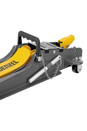 Домкрат гидравлический подкатной с фиксатором, 2,5 т,  85-385 мм, в пласт. кейсе Denzel