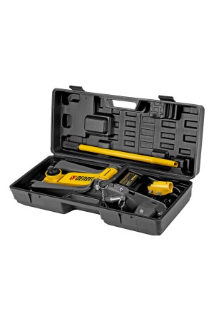 Домкрат гидравлический подкатной с фиксатором, 2,5 т,  85-385 мм, в пласт. кейсе Denzel