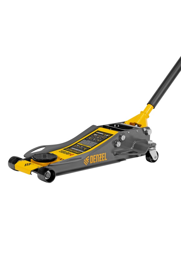 Домкрат гидравлический подкатной, 3 т, 75-500 мм, быстрый подъем, низкий подхват, проф. Denzel