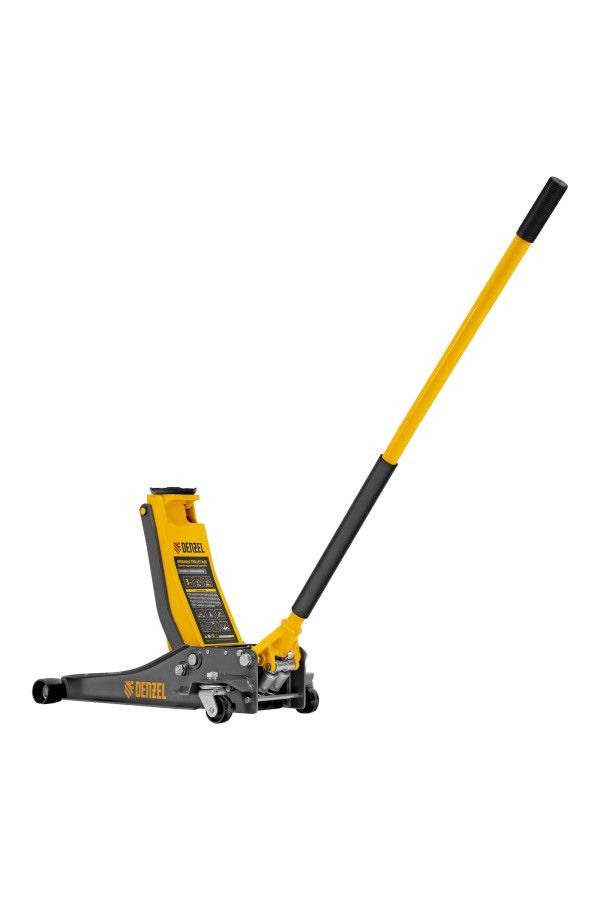 Домкрат гидравлический подкатной, 3 т, 75-500 мм, быстрый подъем, низкий подхват, проф. Denzel