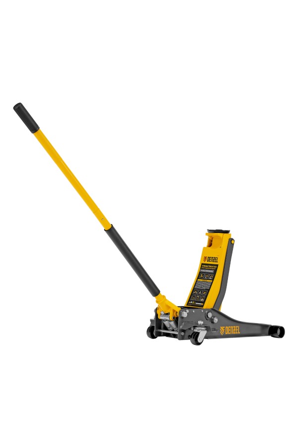 Домкрат гидравлический подкатной, 3 т, 75-500 мм, быстрый подъем, низкий подхват, проф. Denzel