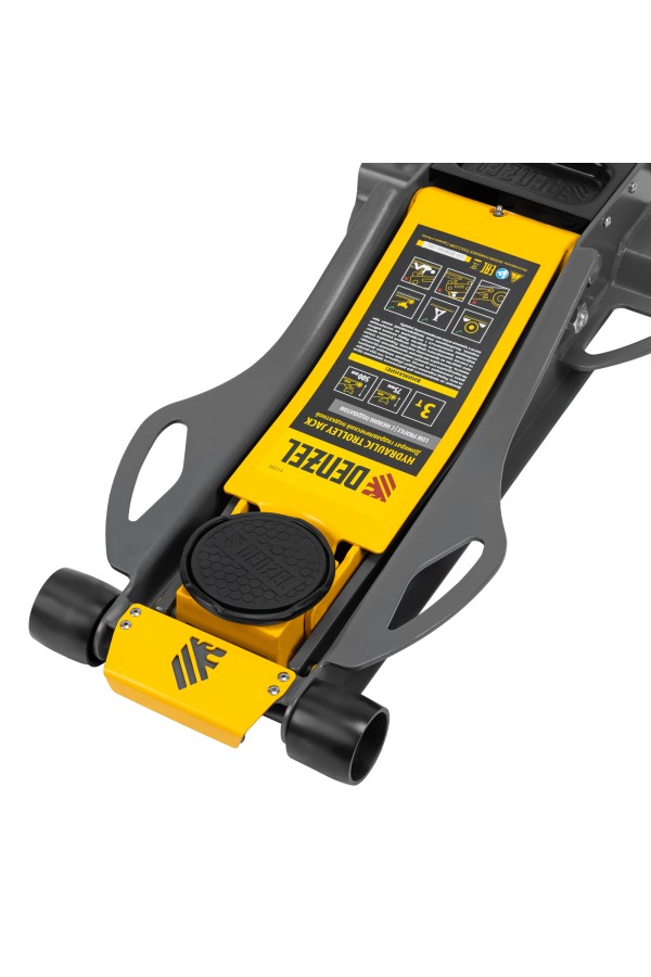 Домкрат гидравлический подкатной, 3 т, 75-500 мм, быстрый подъем, низкий подхват, проф. Denzel